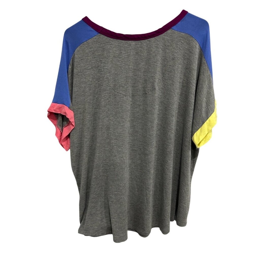 Secret Treasures Womens Gray Pajama Top Multicolor Sleeves Sz 2X - Picture 2 of 8